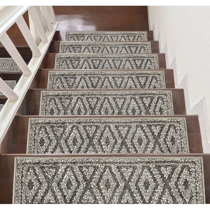 Latitude Run® Sofihas Stair Tread Rugs Diamond Machine Washable Carpet